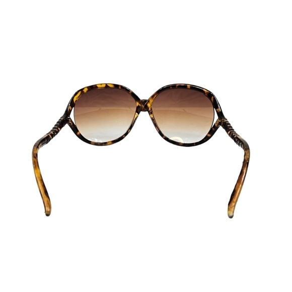 Oversized Round Tortoise Shell Sunglasses Twisted Curved Arms Women's - Picture 5 of 11